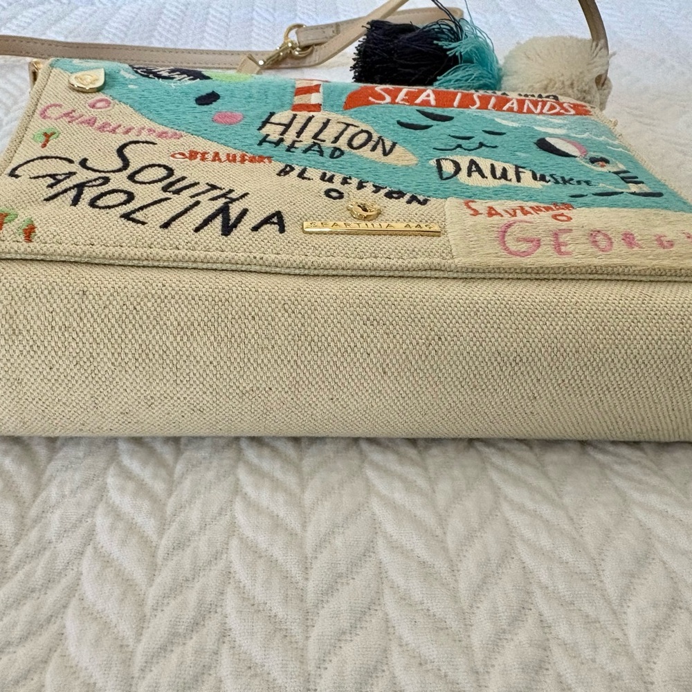 Spartina 449 Sea Islands Crossbody Bag - Blue and Tan - Picture 4 of 10